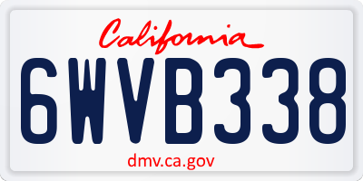CA license plate 6WVB338