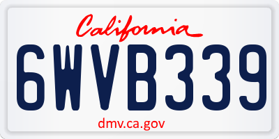 CA license plate 6WVB339