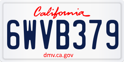 CA license plate 6WVB379