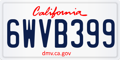 CA license plate 6WVB399