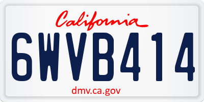 CA license plate 6WVB414