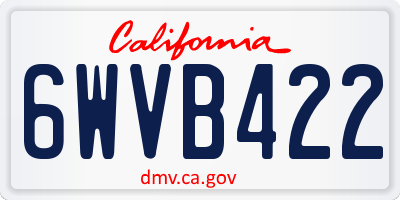 CA license plate 6WVB422