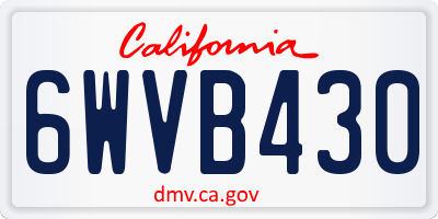 CA license plate 6WVB430