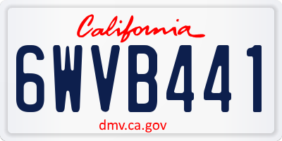 CA license plate 6WVB441