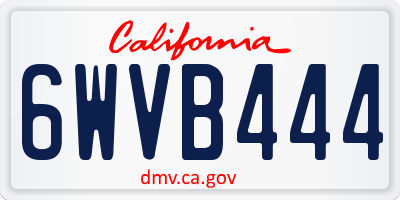 CA license plate 6WVB444