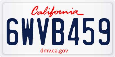 CA license plate 6WVB459