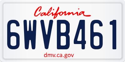 CA license plate 6WVB461
