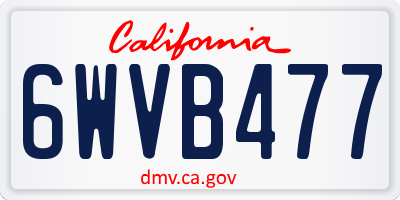 CA license plate 6WVB477