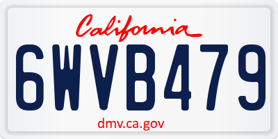 CA license plate 6WVB479