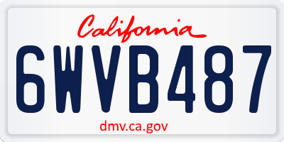 CA license plate 6WVB487