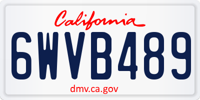 CA license plate 6WVB489