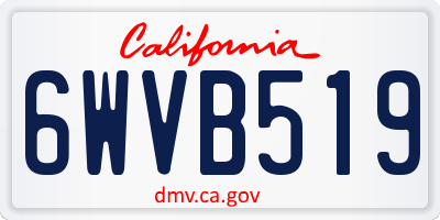 CA license plate 6WVB519