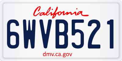 CA license plate 6WVB521