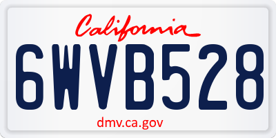 CA license plate 6WVB528
