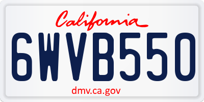 CA license plate 6WVB550