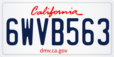 CA license plate 6WVB563
