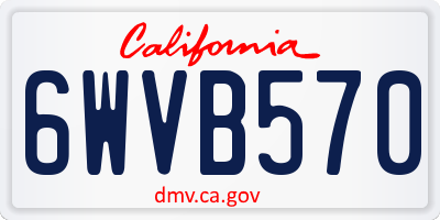 CA license plate 6WVB570