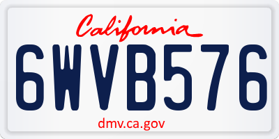 CA license plate 6WVB576