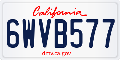 CA license plate 6WVB577