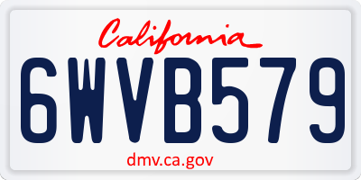 CA license plate 6WVB579