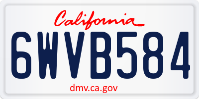 CA license plate 6WVB584