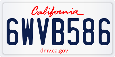 CA license plate 6WVB586