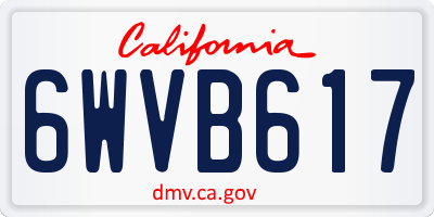 CA license plate 6WVB617