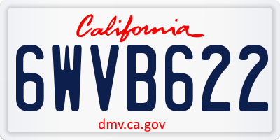 CA license plate 6WVB622