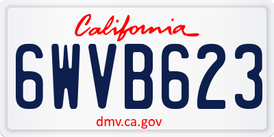 CA license plate 6WVB623