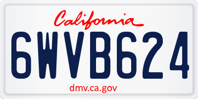 CA license plate 6WVB624