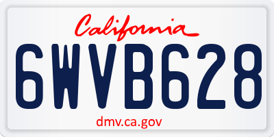 CA license plate 6WVB628