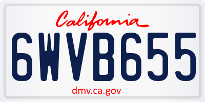 CA license plate 6WVB655