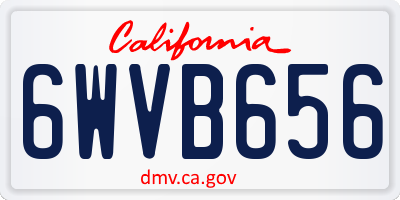 CA license plate 6WVB656