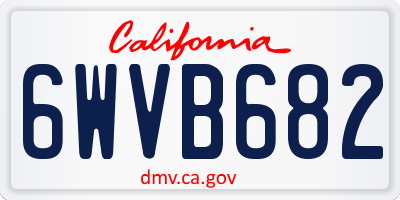 CA license plate 6WVB682