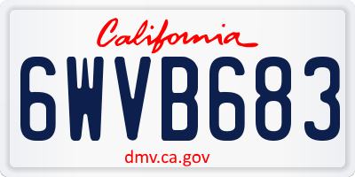 CA license plate 6WVB683
