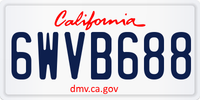 CA license plate 6WVB688