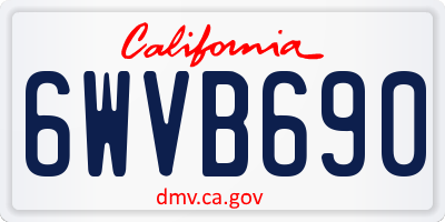 CA license plate 6WVB690
