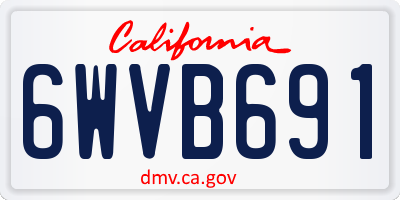 CA license plate 6WVB691