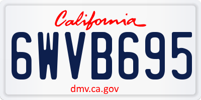 CA license plate 6WVB695