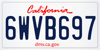 CA license plate 6WVB697