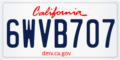 CA license plate 6WVB707