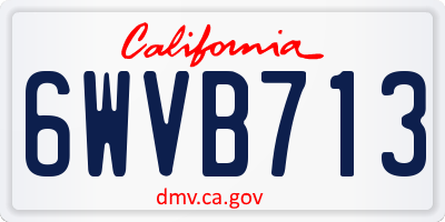 CA license plate 6WVB713