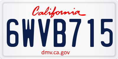 CA license plate 6WVB715