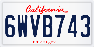 CA license plate 6WVB743
