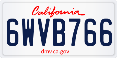 CA license plate 6WVB766