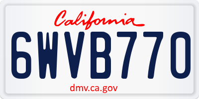 CA license plate 6WVB770