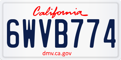 CA license plate 6WVB774