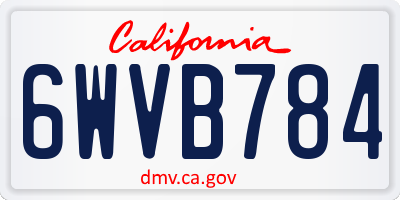 CA license plate 6WVB784