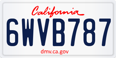 CA license plate 6WVB787