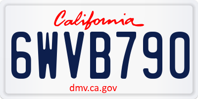 CA license plate 6WVB790